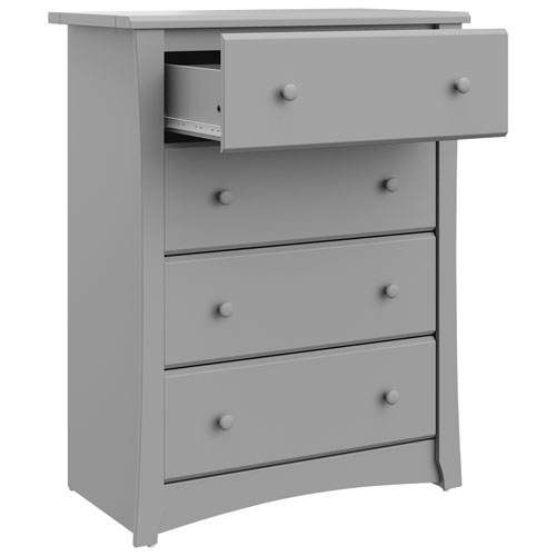 Stork Craft Crescent 4-Drawer Dresser - Pebble Grey