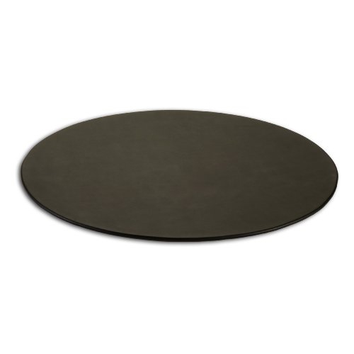 Dacasso Black Leather Oval Conference Table Pad, 17 by 14-Inch