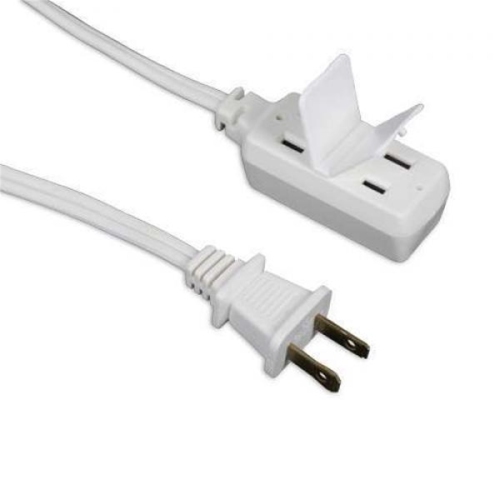 Power Sentry PB01-P36 6 ft 3 Outlet Ungrounded Extension Cord 16 AWG White