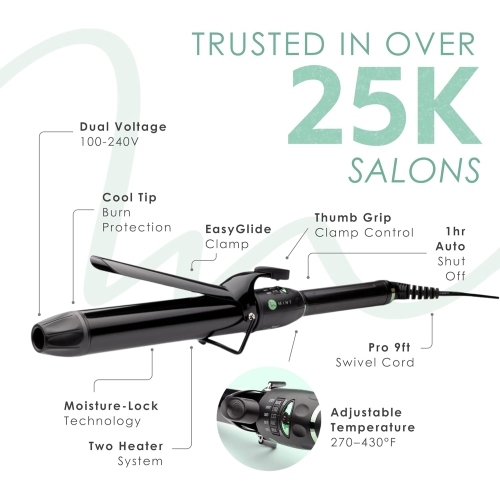 MINT X-LONG 1.25" CURLING IRON