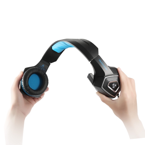 HLD Over-Ear Gaming Headset w/Mic for Xbox, PS4, PC, Switch - Stereo Bass Headphones - 3.5mm - Noise Canceling