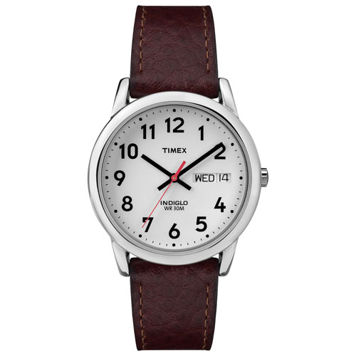 Timex Easy Reader 35mm Men's Casual Watch - Brown/White/Silver