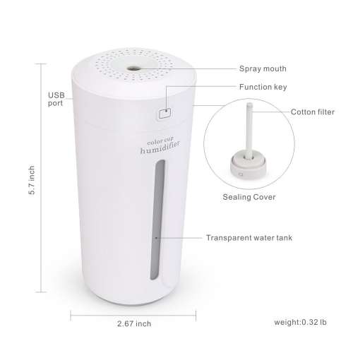 Portable Humidifier Cup Moisture Mobile USB Powered LED Night Light Humidifying - axGear