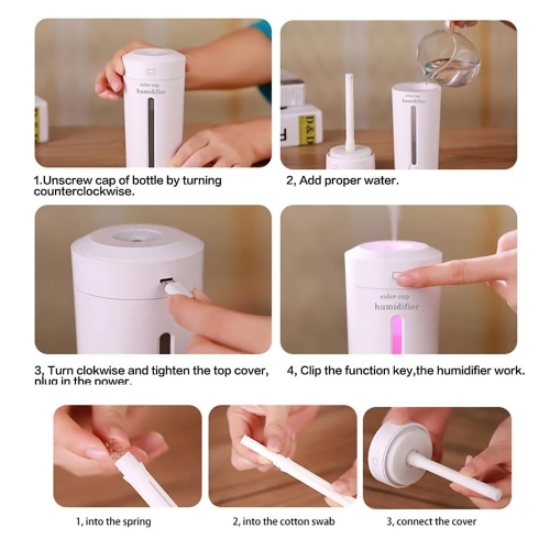 Portable Humidifier Cup Moisture Mobile USB Powered LED Night Light Humidifying - axGear