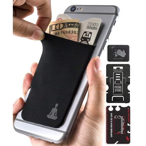 Gecko Travel Tech Phone Wallet - Stick On Card Holder Wallet for Cell Phones - Adhesive Card Pocket - YOGA