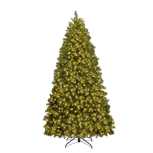 Gymax Pre-Lit 6' Artificial PVC Christmas Tree Hinged 560 LED Lights Metal Stand