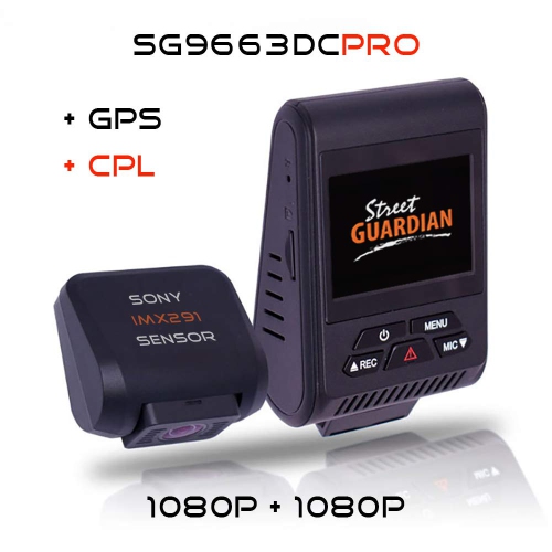 Street Guardian HD 1080p Dual Channel Dash Cam with Parking Mode/Loop Recording SG9663DCPRO