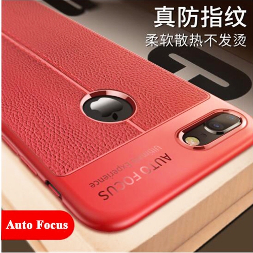 AutoFocus Soft Silicone Back Cover Shockproof Protective Cover Case For iPhone 7 / 8(Red)