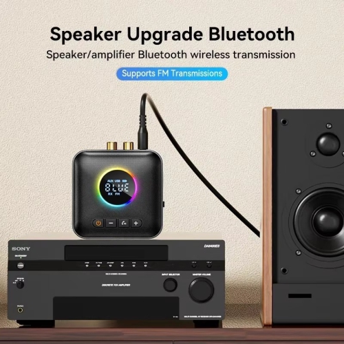 Bluetooth 5.4 Receiver Transmitter Wireless Audio Adapter with aptX Low Latency HiFi Stereo Sound FM Car Kit 3D Surround AUX RCA USB for TV PC Home