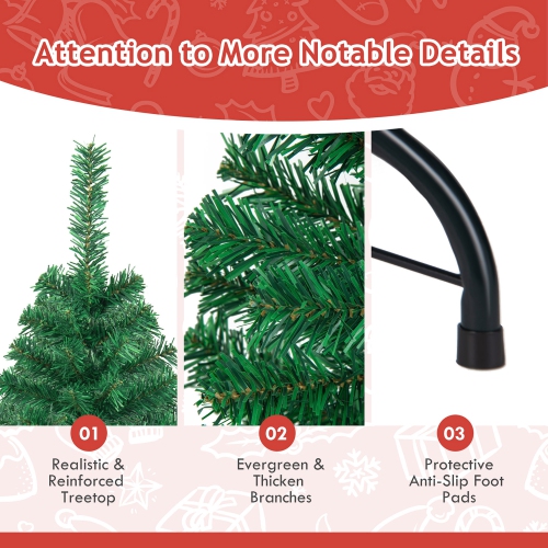 Gymax 5'/6'/7'/8' Green Holiday Season Artificial PVC Christmas Tree Indoor Outdoor Stand