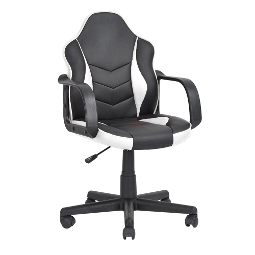FURNITURE R Gaming Chair Ergonomic Leather Racing Computer Chair High Back Adjustable Swivel with Flip-Up Armrest