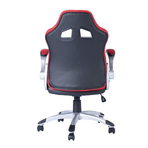 FURNITURE R Gaming Chair Racing Ergonomic Computer Chair High Back PU Leather Executive Swivel with Wide Seat Flip Up
