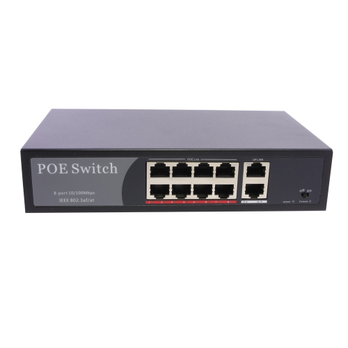 AXGEAR  Poe Network Switch 10/100M Power Injector 8 Port + 2 Port Power Over Ethernet