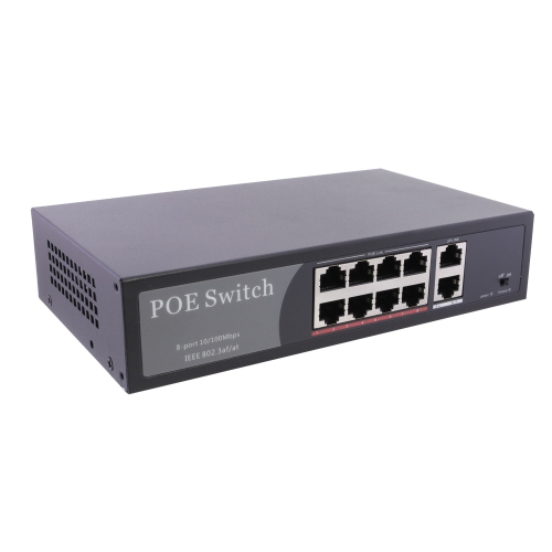 axGear PoE Network Switch 10/100m Power Injector 8 Port + 2 Port Power Over Ethernet