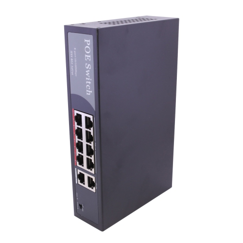 axGear PoE Network Switch 10/100m Power Injector 8 Port + 2 Port Power Over Ethernet