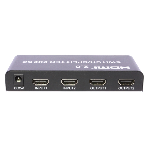 axGear 2X2 HDMI Ver 2.0 4K True Matrix Switch Splitter 2 In 2 Out Display W/ Remote