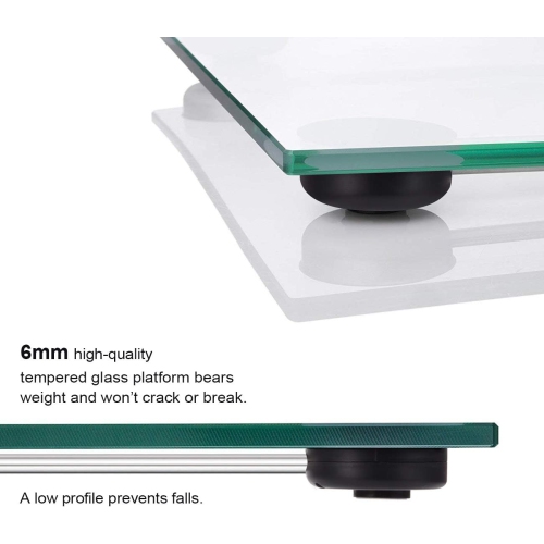 Smart Digital Body Weight Bathroom Scale with Step-On Technology, LCD Backlit Display, 400 lbs Capacity and Accurate Weight Measurements, Silver