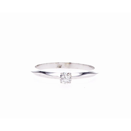 14K Round-Cut Solitaire 0.15Ctw Diamond Bridal Engagement Ring-Size 6