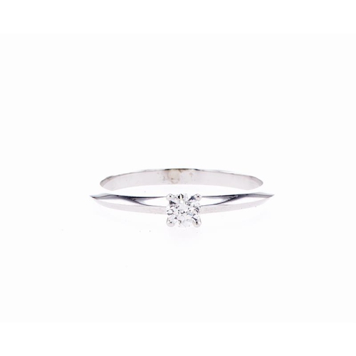 14K Round-Cut Solitaire 0.20Ctw Diamond Bridal Engagement Ring-Size 7