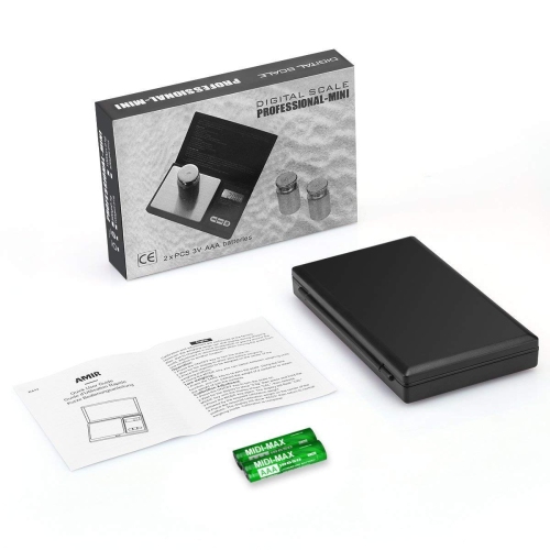 Digital Pocket Scale, Electronic Smart Scale with 7 Units, LCD Backlit Display, Tare Function, Stainless Steel