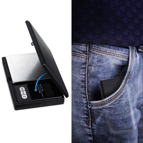 Digital Pocket Scale, Electronic Smart Scale with 7 Units, LCD Backlit Display, Tare Function, Stainless Steel