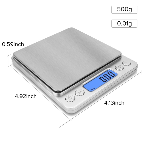 Gram Scale Digital Kitchen Series Scale 500 x 0.01g Multi-functionals for Cooking Baking Jewelry Weight