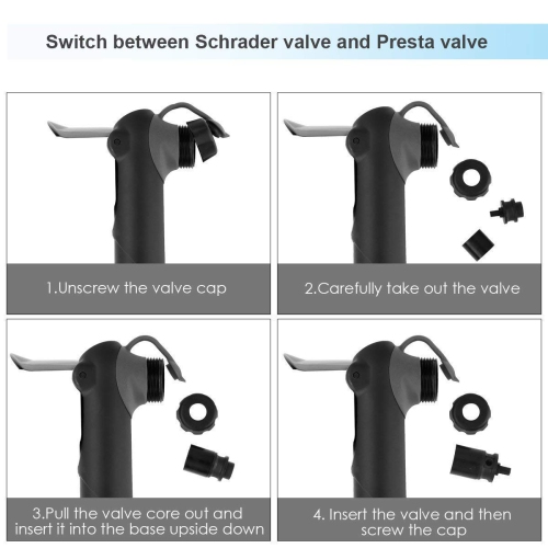 Bike Pump, [120 PSI] Bicycle Pump with Gauge, Ball Pump with Needle, Glueless Patch Kit, Cycle Valve Caps and Frame Mount