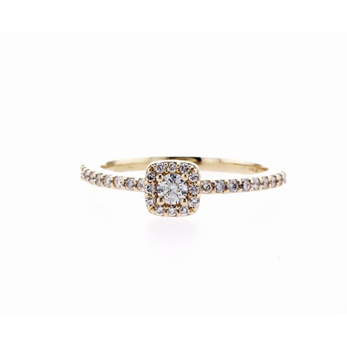 MYDIAMOND  14K Bridal Engagement Halo 0.30Ctw Diamond Ring- Size 5 In Multicolor