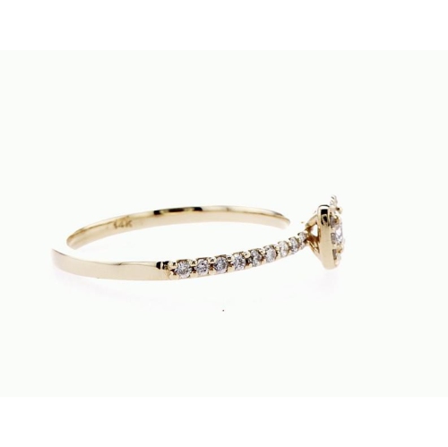 14K Bridal Engagement Halo Diamond Ring- Size 6