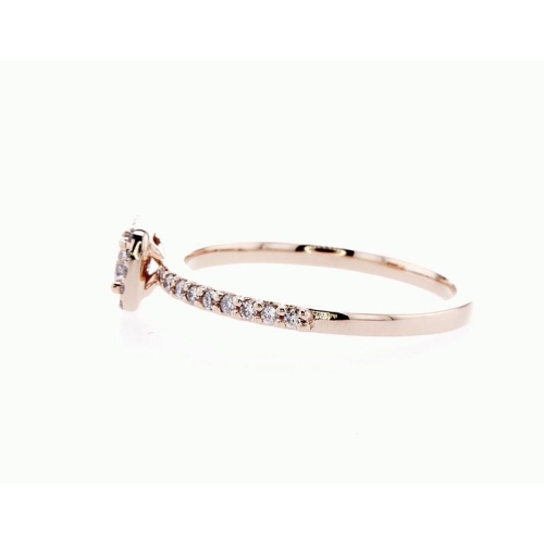 14K Bridal Engagement Halo Diamond Ring- Size 6