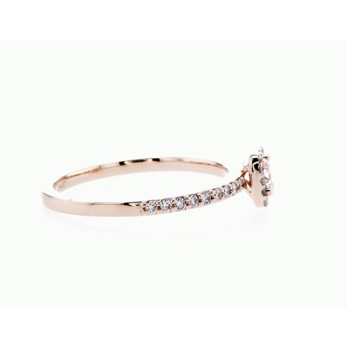 14K Bridal Engagement Halo Diamond Ring- Size 6