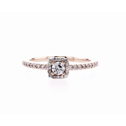 MYDIAMOND  14K Bridal Engagement Halo Diamond Ring- Size 8 In Multicolor