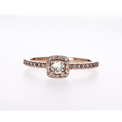 MYDIAMOND  14K Bridal Engagement Halo Diamond Ring- Size 7 In Multicolor