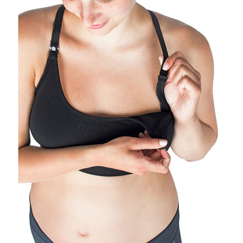 Modern Eternity Bella Yoga Seamless Nursing Bra - Small - Black