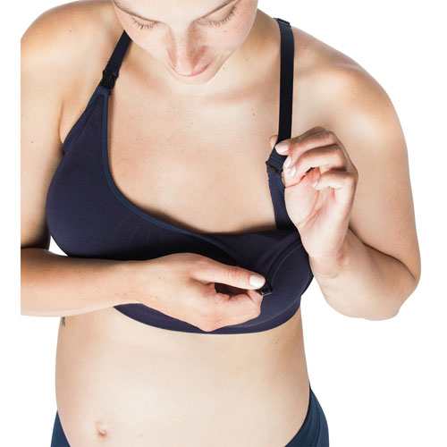 Modern Eternity Bella Yoga Seamless Nursing Bra - X-Large - Navy