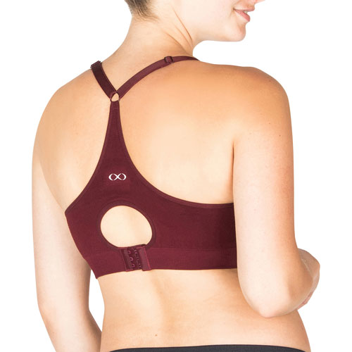 Modern Eternity Bella Yoga Seamless Nursing Bra - Small - Burgundy