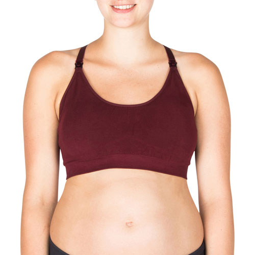 Modern Eternity Bella Yoga Seamless Nursing Bra - Medium - Burgundy