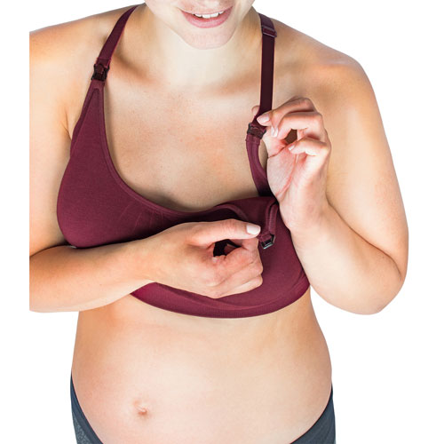 Modern Eternity Bella Yoga Seamless Nursing Bra - Medium - Burgundy