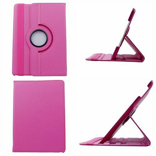 CSMART  【】 360 Rotating Leather Tablet Case Smart Stand Cover for Samsung Tab S 10.5", T800 T805, Hot In Pink