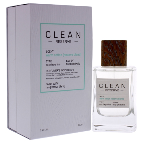 Clean Reserve Warm Cotton by Clean Eau De Parfum Spray 3.4 oz