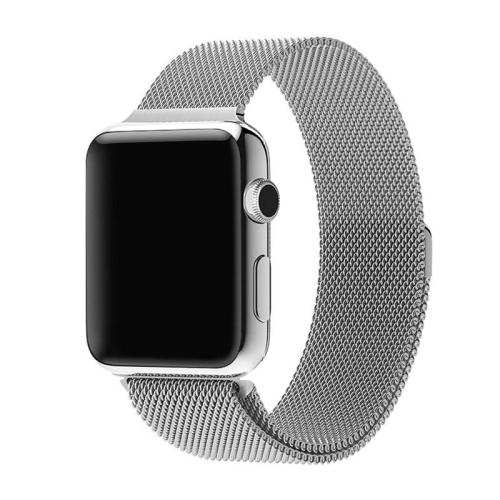 Bracelet magnétique à fermoir magnétique argenté Milan de PANDACO pour Apple Watch 42&nbsp;mm/44&nbsp;mm/45&nbsp;mm/46&nbsp;mm/49&nbsp;mm