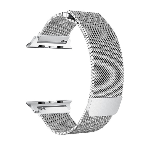 PANDACO Silver Milan Magnetic Clasp Watch Strap for Apple Watch 42mm / 44mm / 45mm / 46mm / 49mm