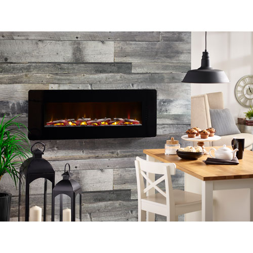 C3 Winslow 48 Wall Mounted Electric Fireplace 4777 Btu Black