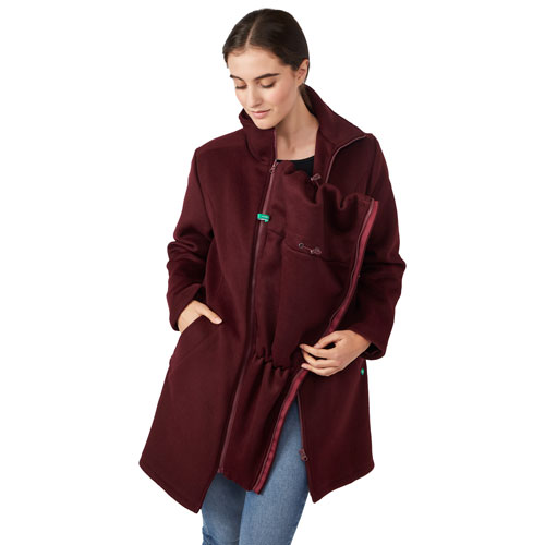 Manteau de maternité en laine Khloe de Modern Eternity - Très grand - Bourgogne