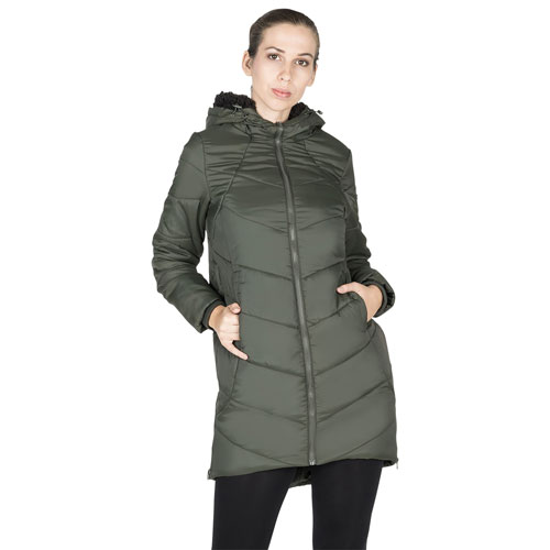 Manteau maternité matelassé/bouffant en polyester Harper de Modern Eternity - Petit - Vert kaki