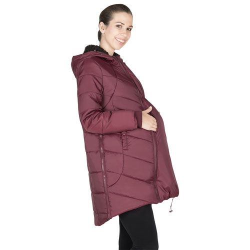 Manteau de maternité matelassé/bouffant en polyester Harper de Modern Eternity-Très petit-Bourgogne