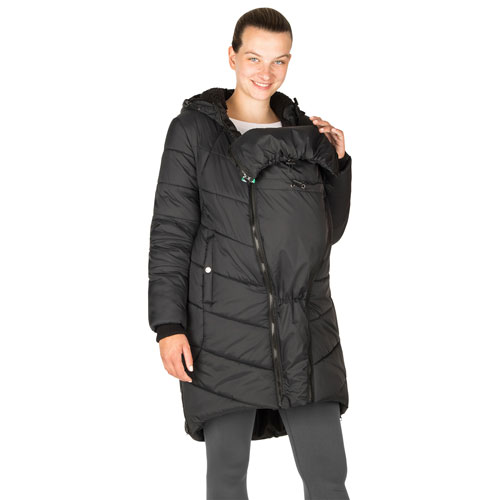 Modern Eternity Harper Quilted Polyester Maternity Puffer Coat - X-Small - Black