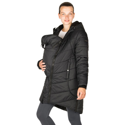 Modern Eternity Harper Quilted Polyester Maternity Puffer Coat - X-Small - Black