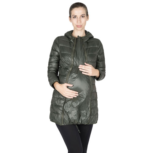 Modern Eternity Ashley Down Filled Maternity Jacket - X-Large - Khaki Green