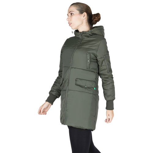 Manteau de maternité bouffant en polyester Faith de Modern Eternity - Très petit - Vert kaki
